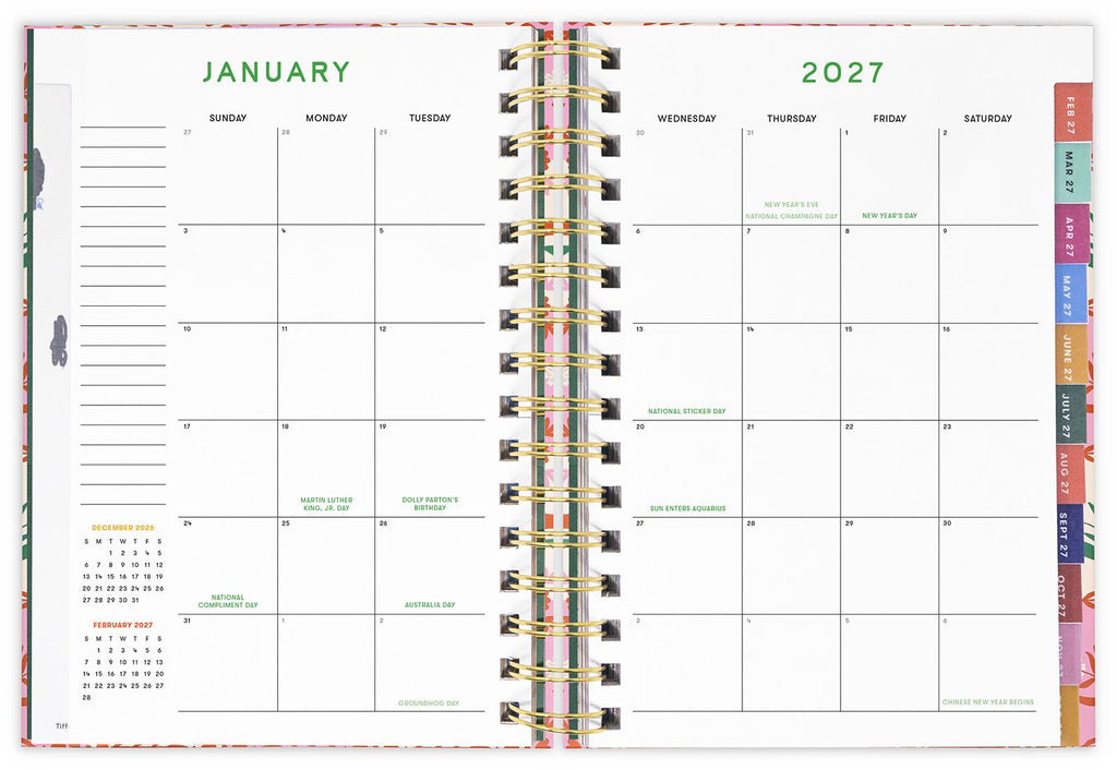 2026-2027 Bando 17 Month Medium Planner, Pink Tile Floral