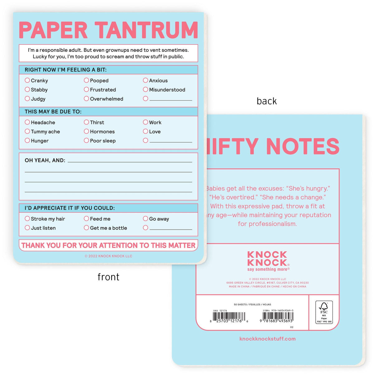 Paper Tantrum Pad Knock Knock Nifty Notes