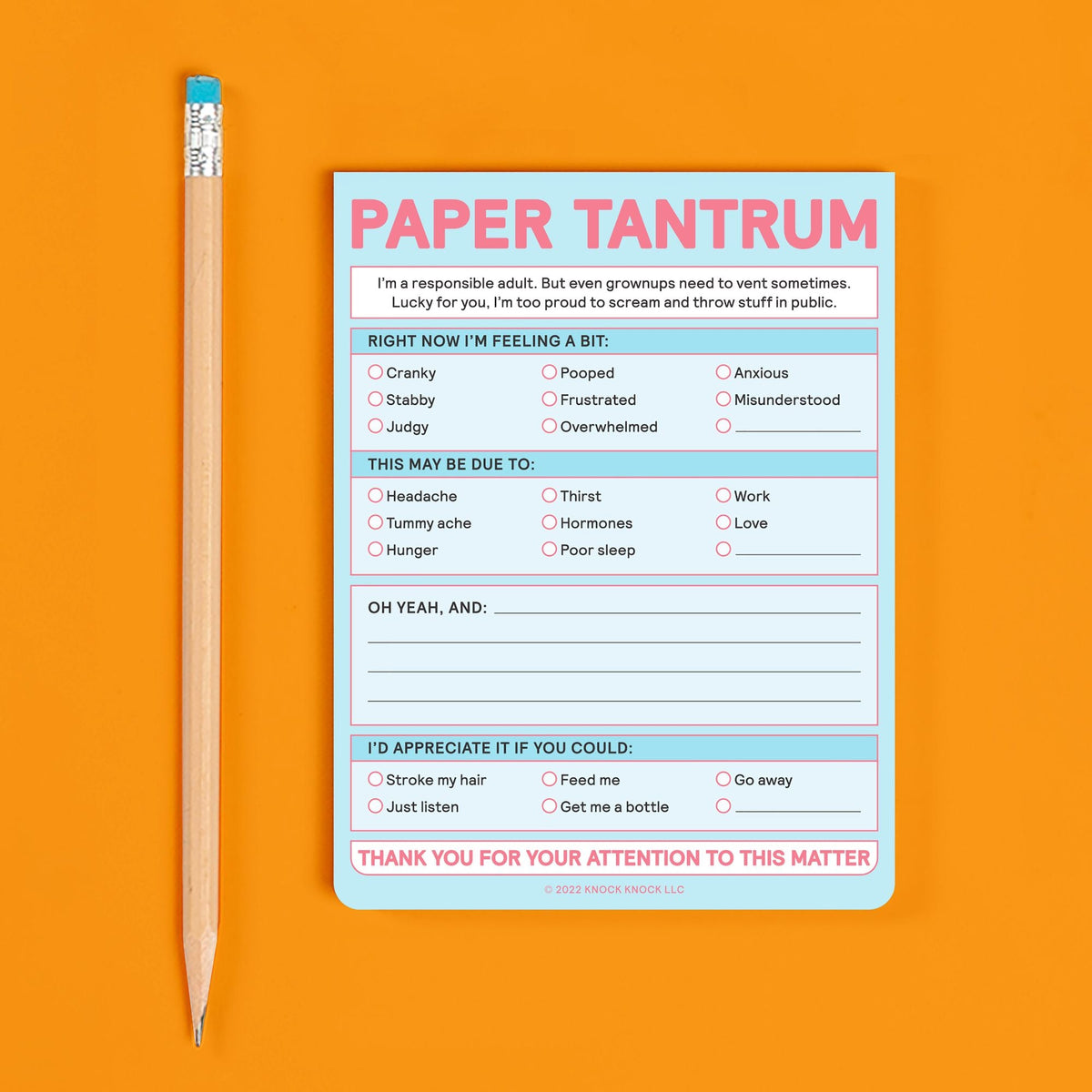 Paper Tantrum Pad Knock Knock Nifty Notes
