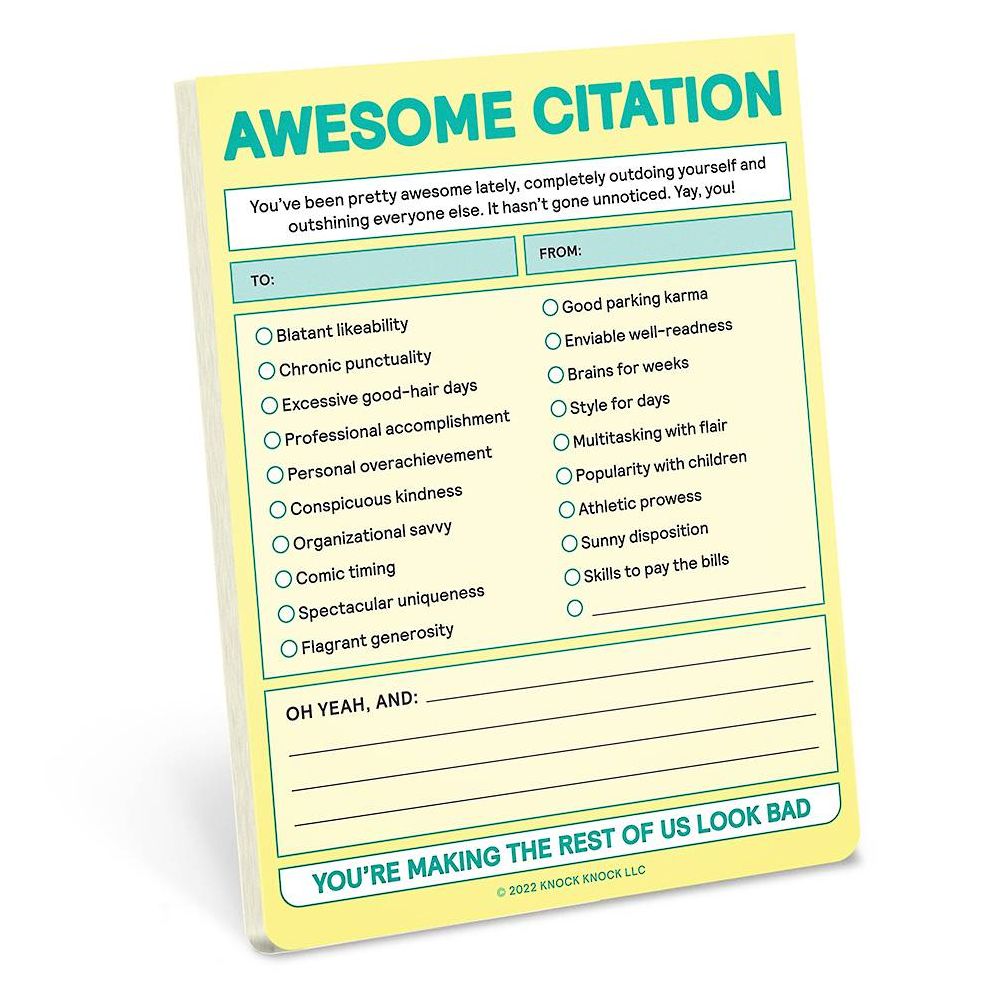 Awesome Citation Pad Knock Knock Nifty Notes
