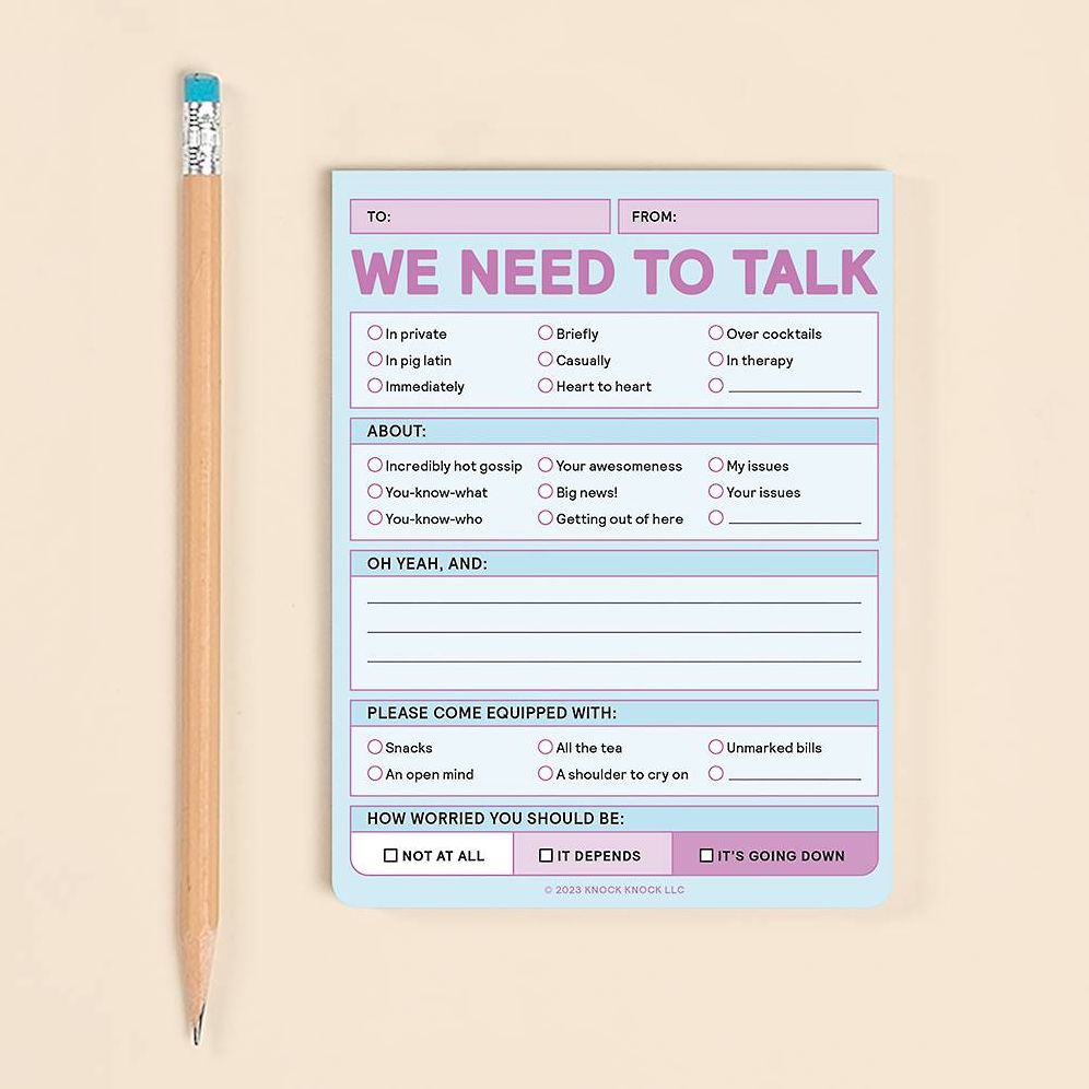 We Need to Talk Pad Knock Knock Nifty Notes (Pastel Version)