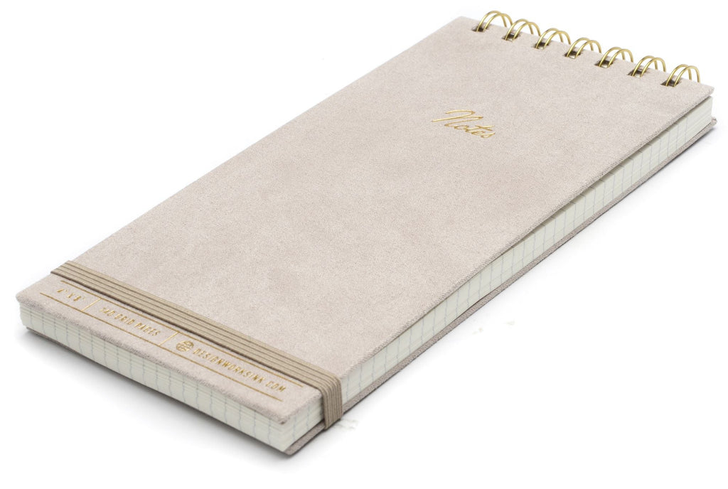 Vegan Suede Reporter Notepad - Taupe