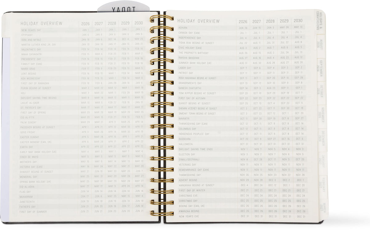 2026-2027 Black Standard Issue Weekly Desk Planner