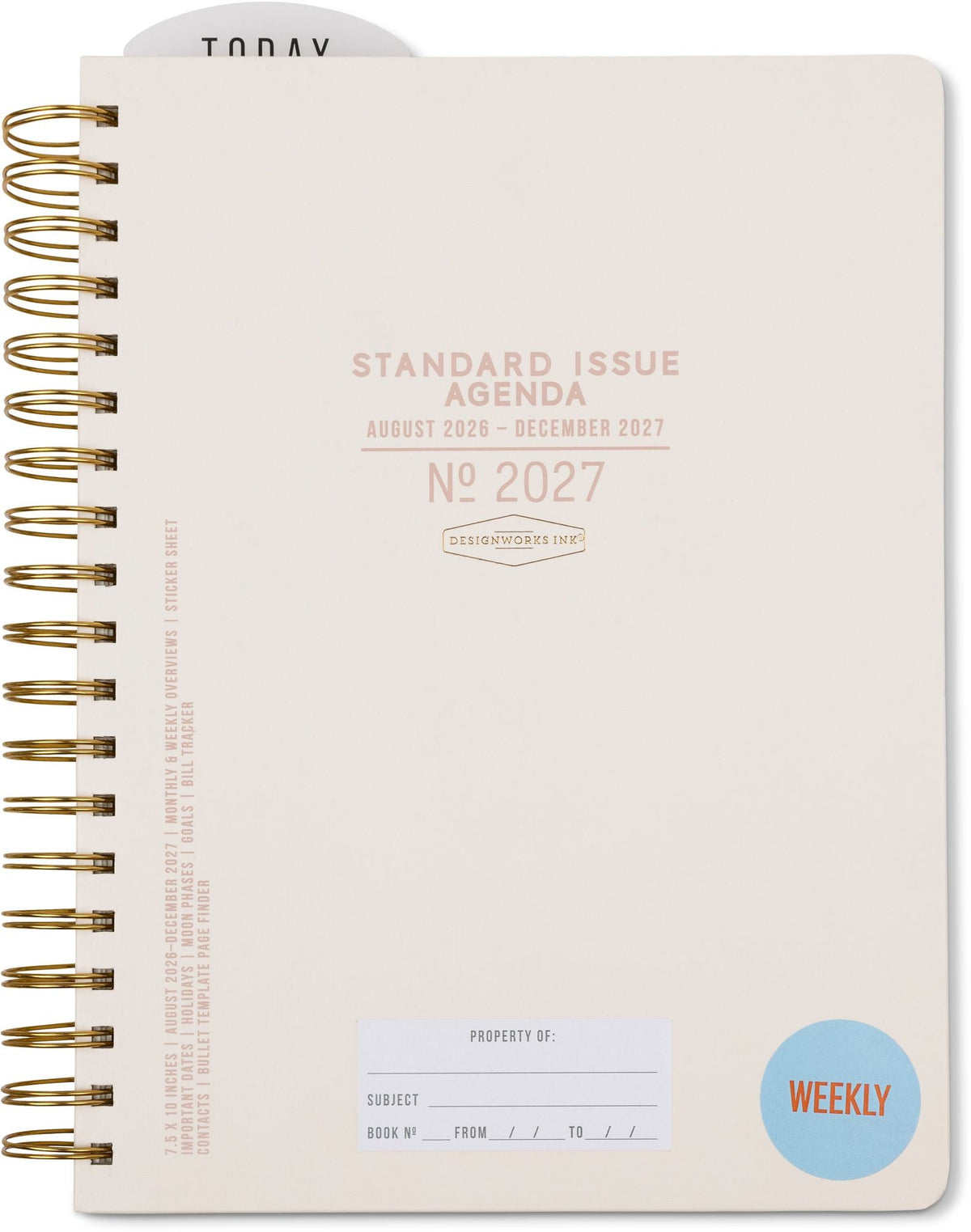 2026-2027 Cream Standard Issue Weekly Desk Planner