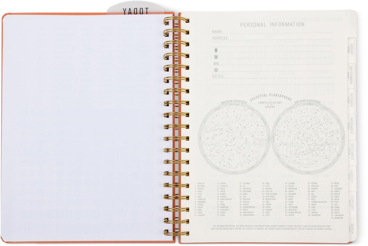2026-2027 Tangerine Standard Issue Weekly Desk Planner