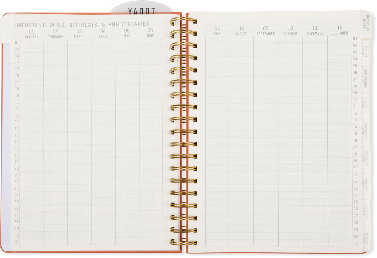 2026-2027 Tangerine Standard Issue Weekly Desk Planner