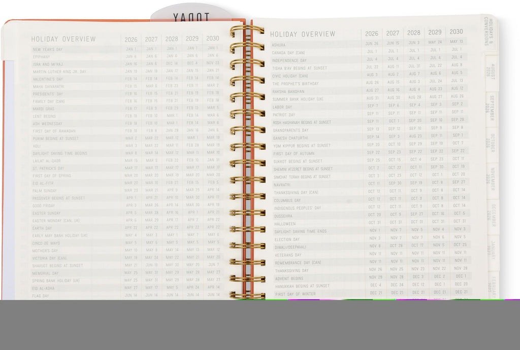 2026-2027 Tangerine Standard Issue Weekly Desk Planner