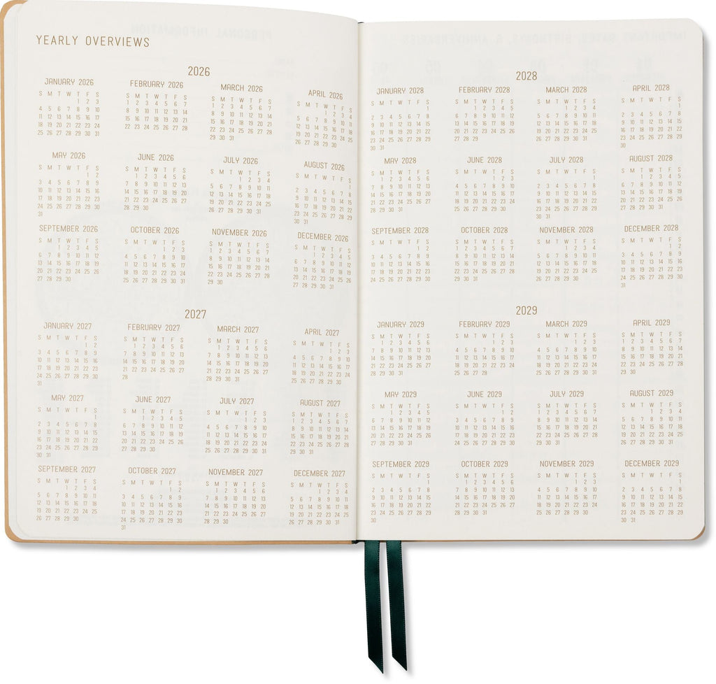 2026-2027 Monotone Bouquet Leatherette Weekly Desk Planner