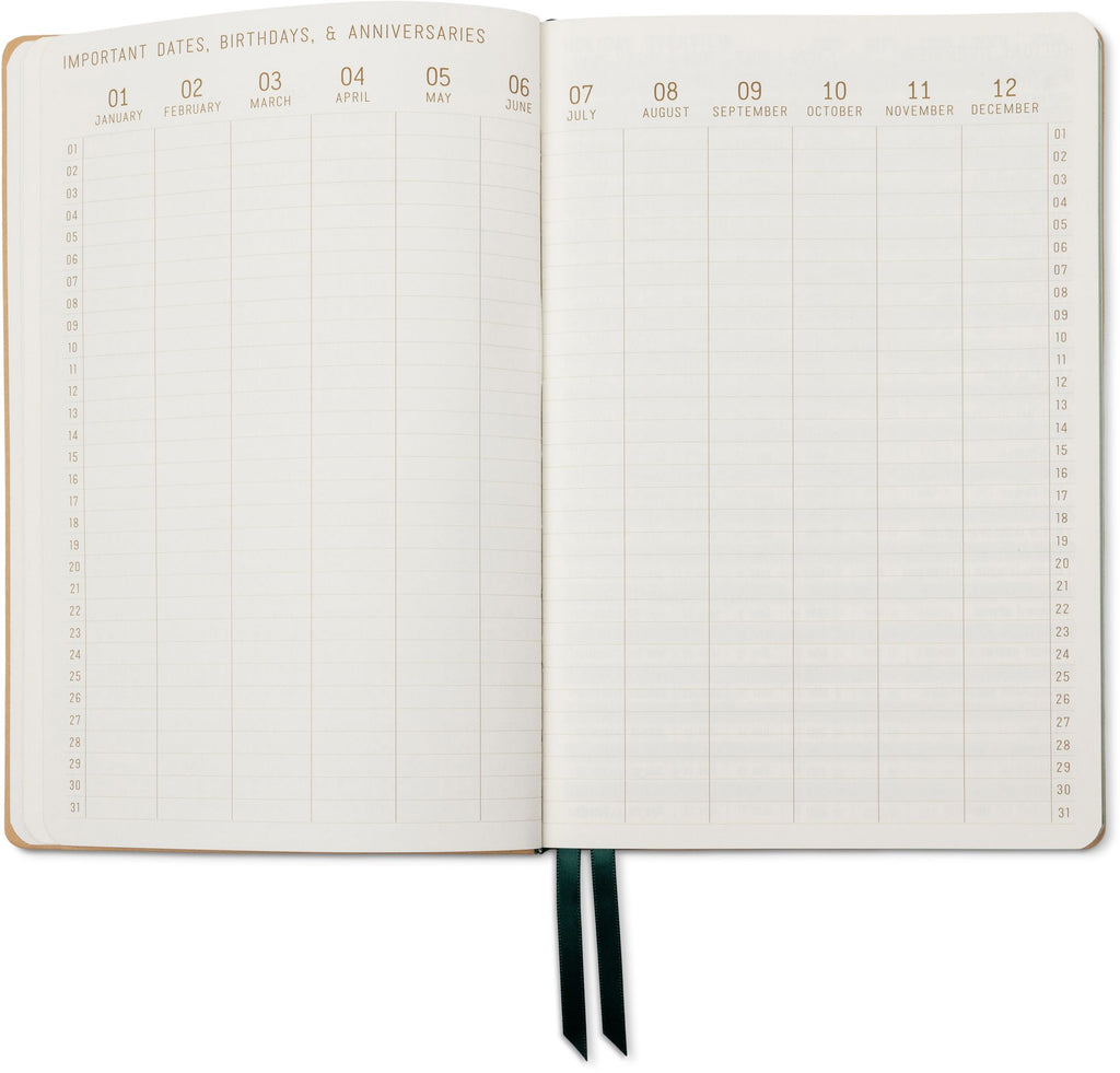 2026-2027 Monotone Bouquet Leatherette Weekly Desk Planner