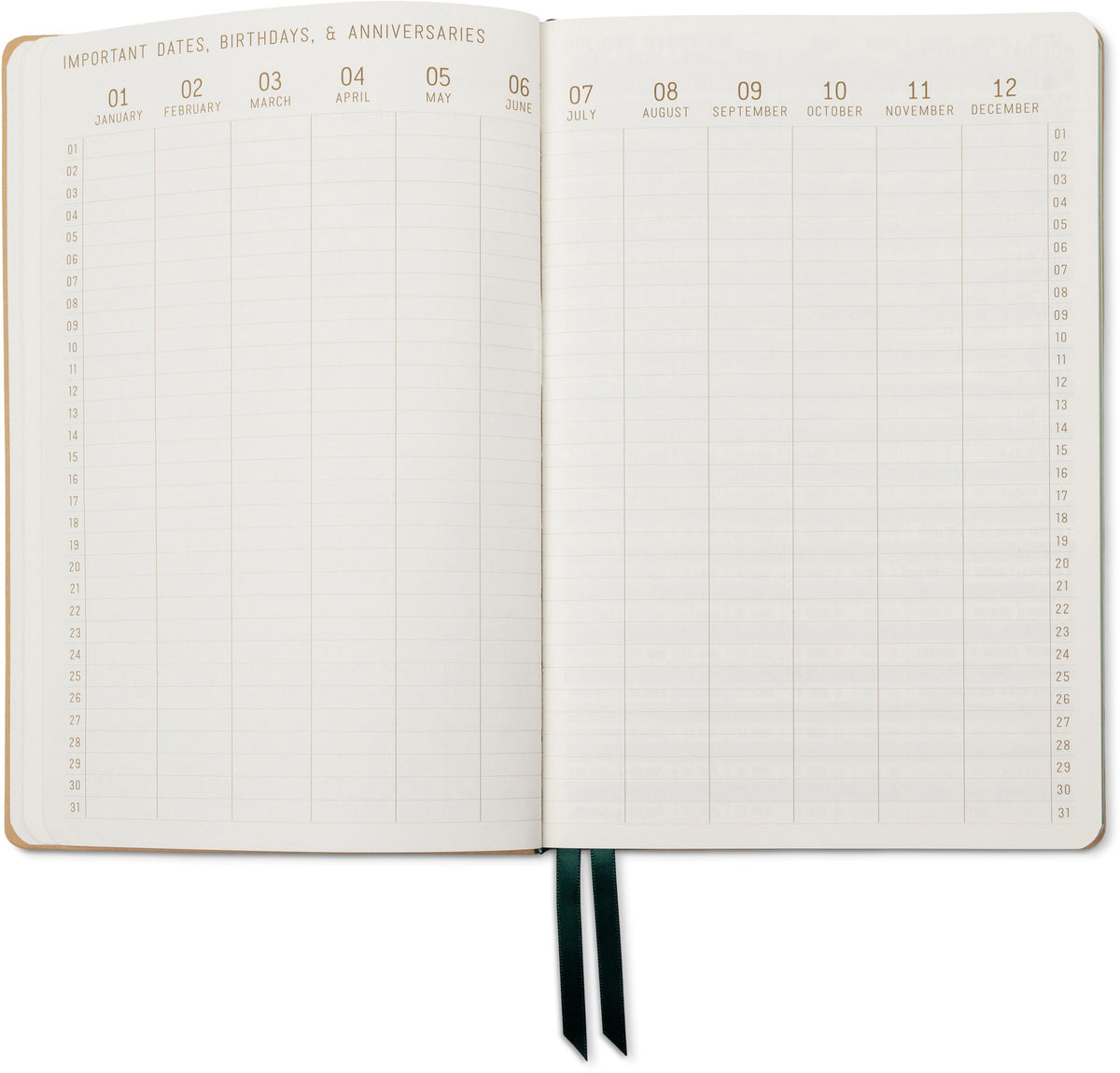 2026-2027 Monotone Bouquet Leatherette Weekly Desk Planner