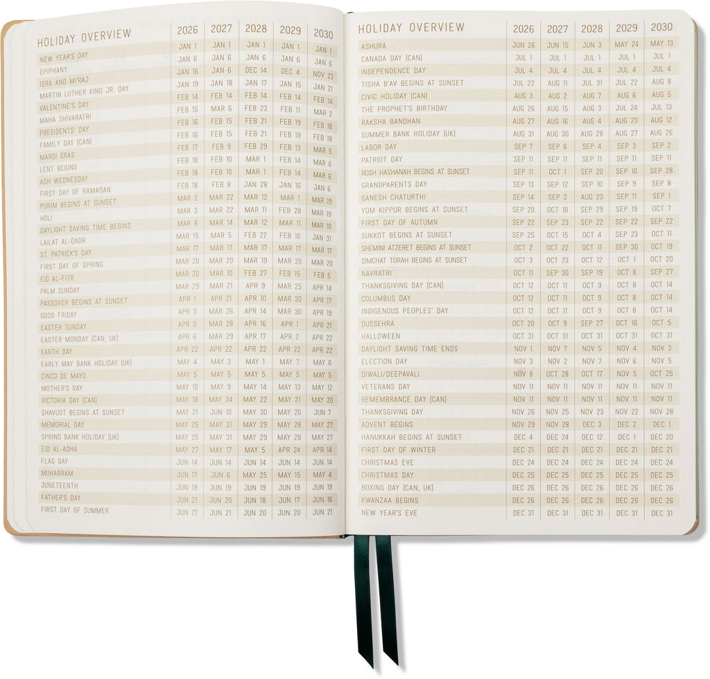 2026-2027 Monotone Bouquet Leatherette Weekly Desk Planner