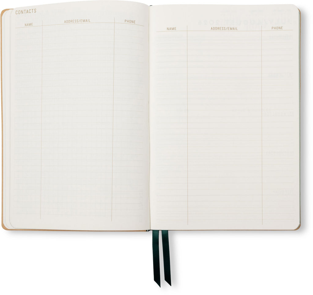 2026-2027 Monotone Bouquet Leatherette Weekly Desk Planner
