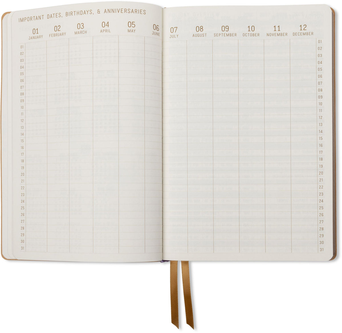 2026-2027 Celestial Birds Leatherette Weekly Desk Planner