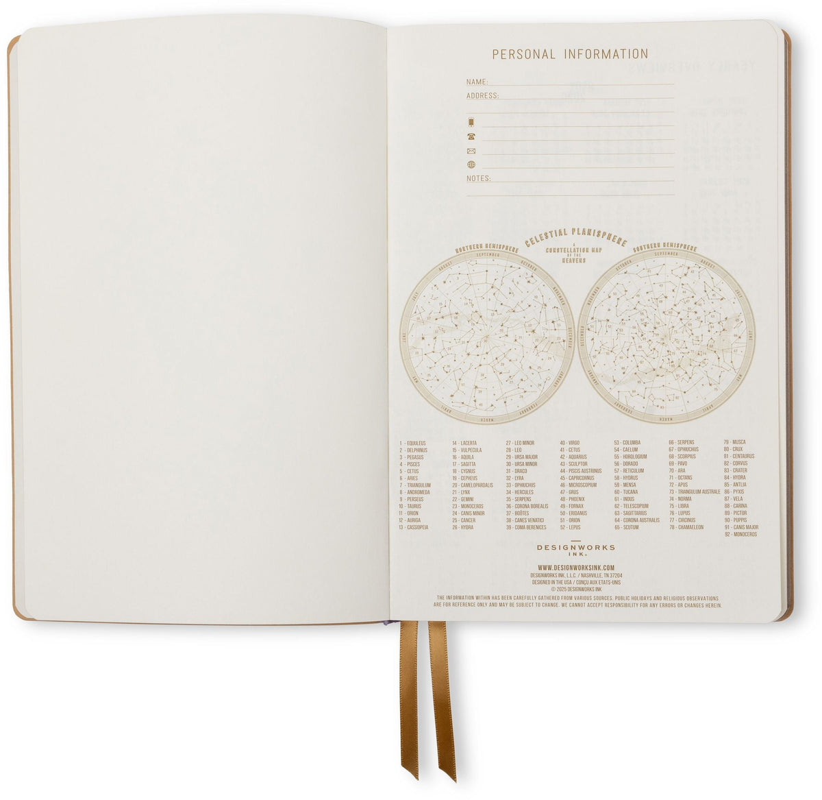 2026-2027 Celestial Birds Leatherette Weekly Desk Planner