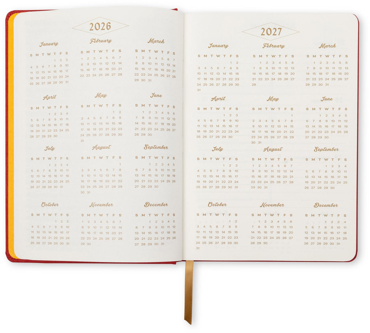 2026-2027 Embroidered Lucky Cat Weekly Desk Planner