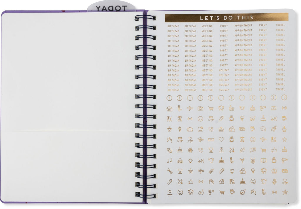 2027 Purple Paint Splatter Weekly Desk Planner
