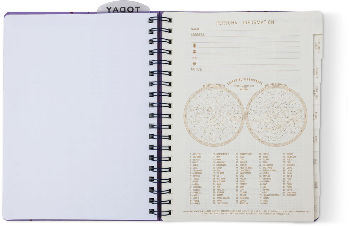 2027 Purple Paint Splatter Weekly Desk Planner