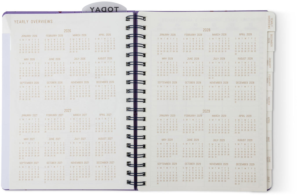 2027 Purple Paint Splatter Weekly Desk Planner
