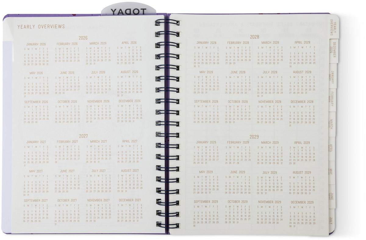 2027 Purple Paint Splatter Weekly Desk Planner