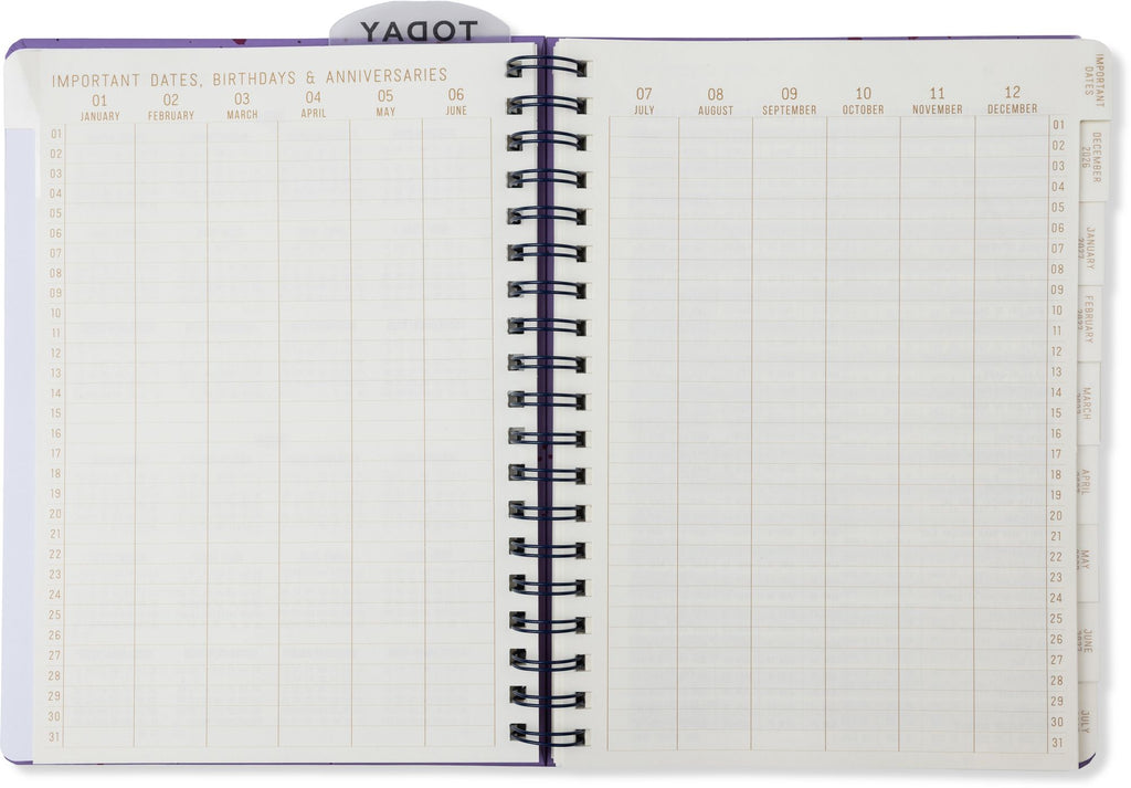 2027 Purple Paint Splatter Weekly Desk Planner