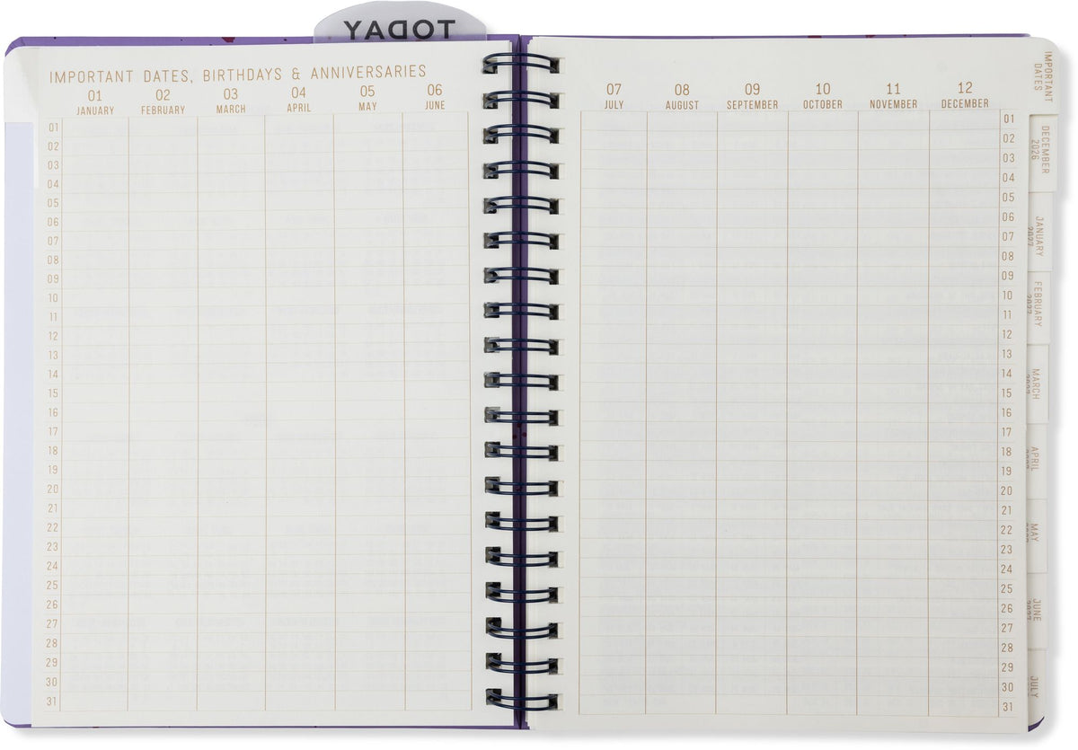 2027 Purple Paint Splatter Weekly Desk Planner