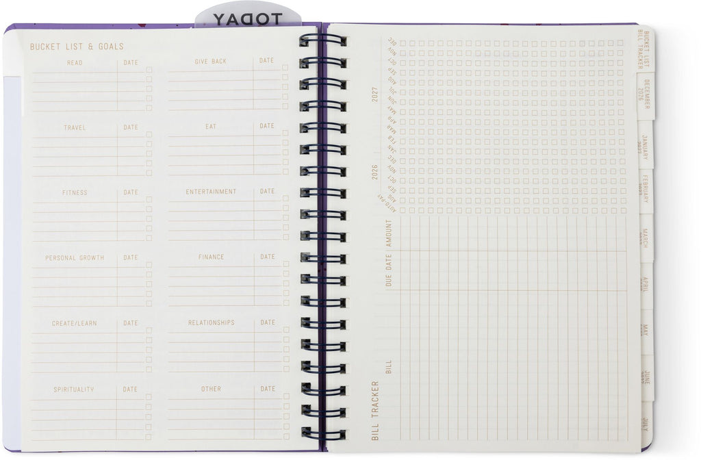 2027 Purple Paint Splatter Weekly Desk Planner