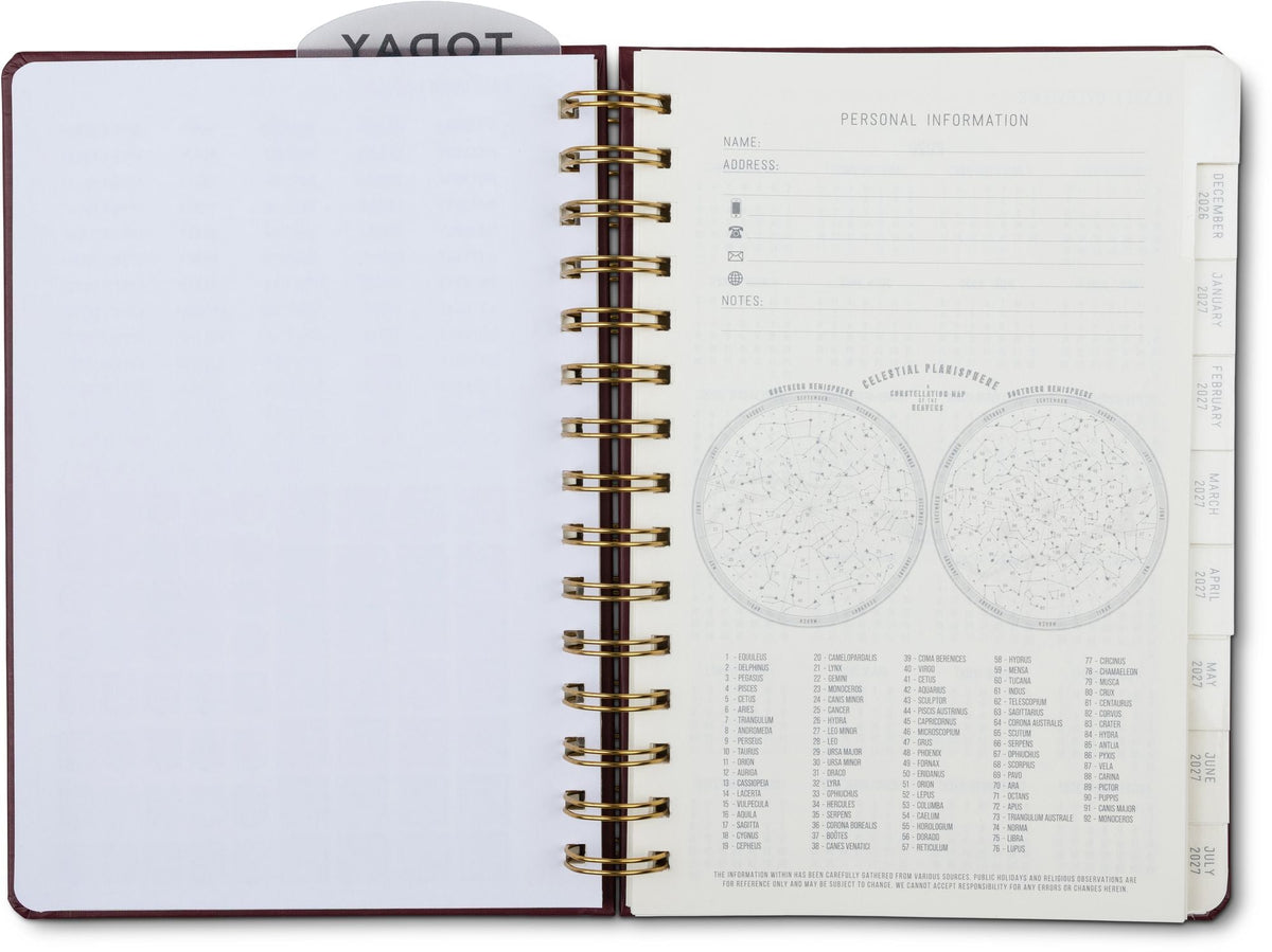 2027 Standard Issue Maroon Weekly Desk Planner
