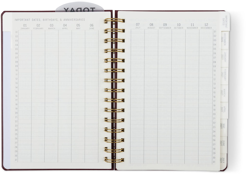2027 Standard Issue Maroon Weekly Desk Planner