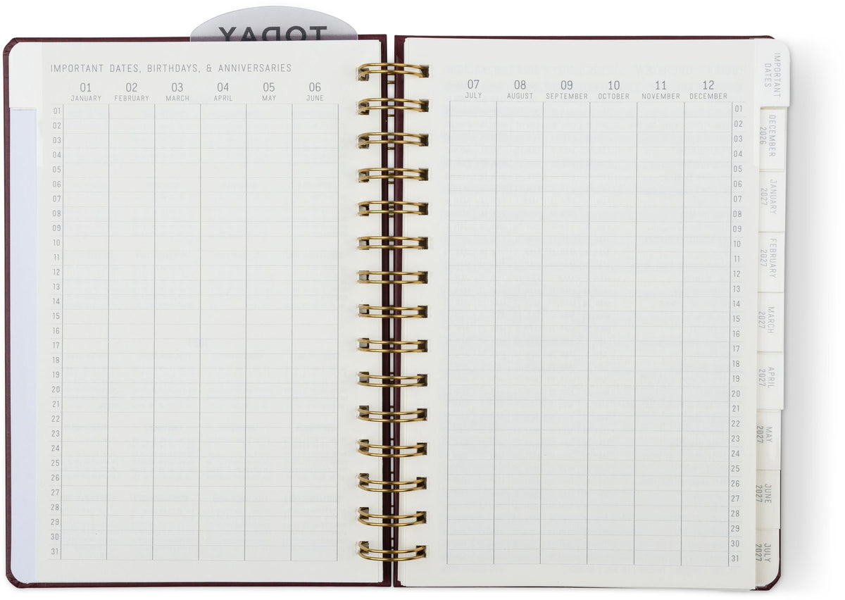 2027 Standard Issue Maroon Weekly Desk Planner