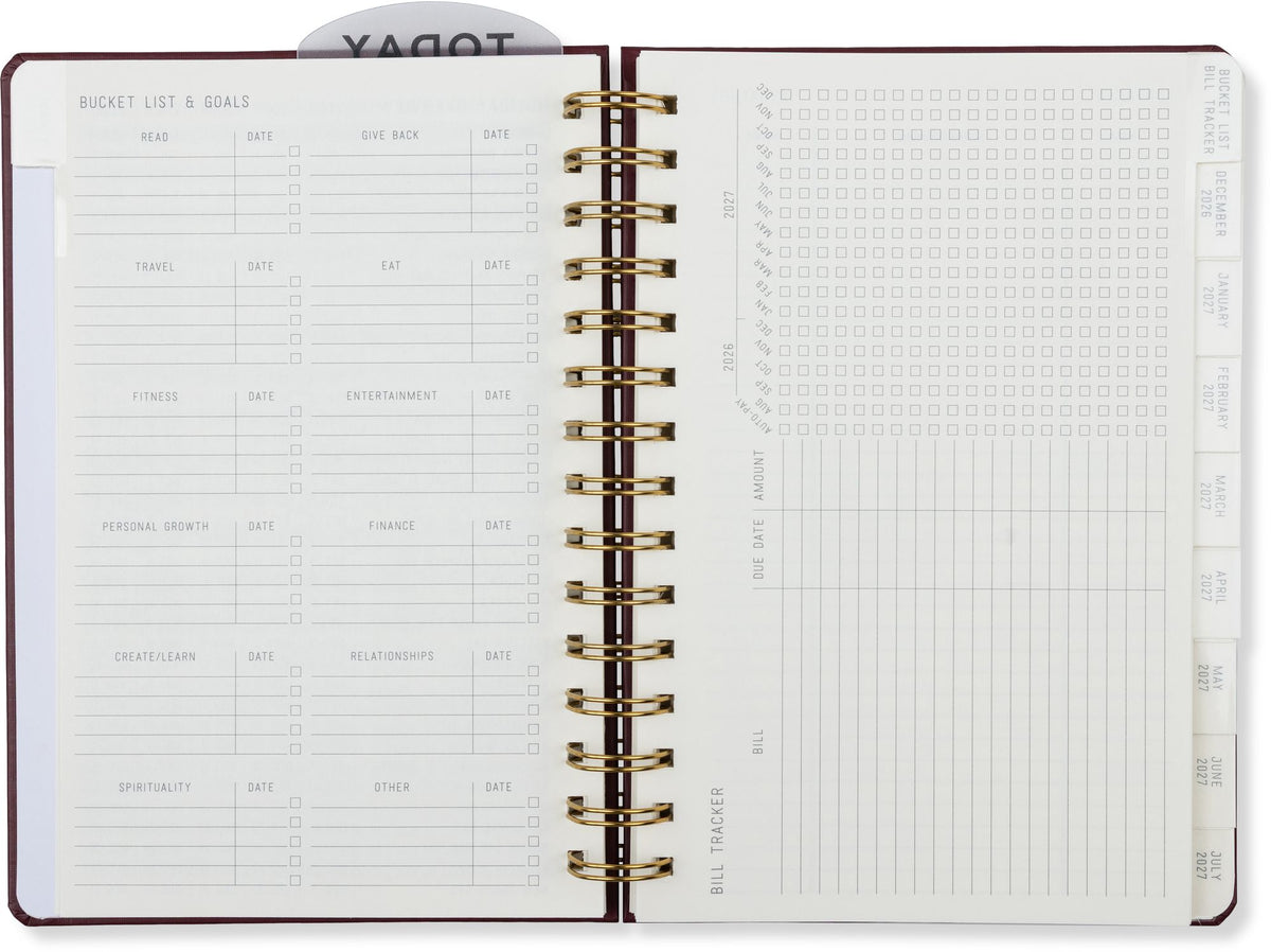 2027 Standard Issue Maroon Weekly Desk Planner