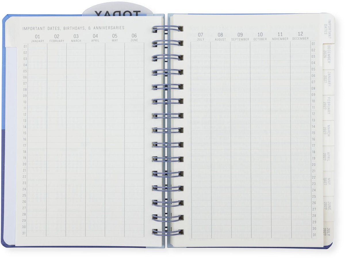 2027 Standard Issue Blue Color Block Weekly Desk Planner