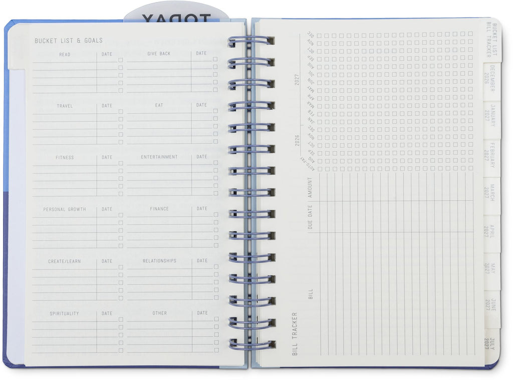 2027 Standard Issue Blue Color Block Weekly Desk Planner