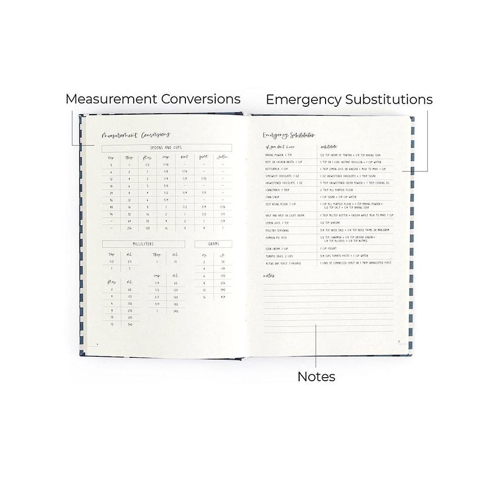 Navy Gingham Heirloom Recipe Book