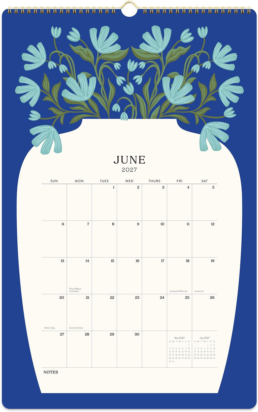 2026-2027 Paper Source Modern Vases Tall Wall Calendar