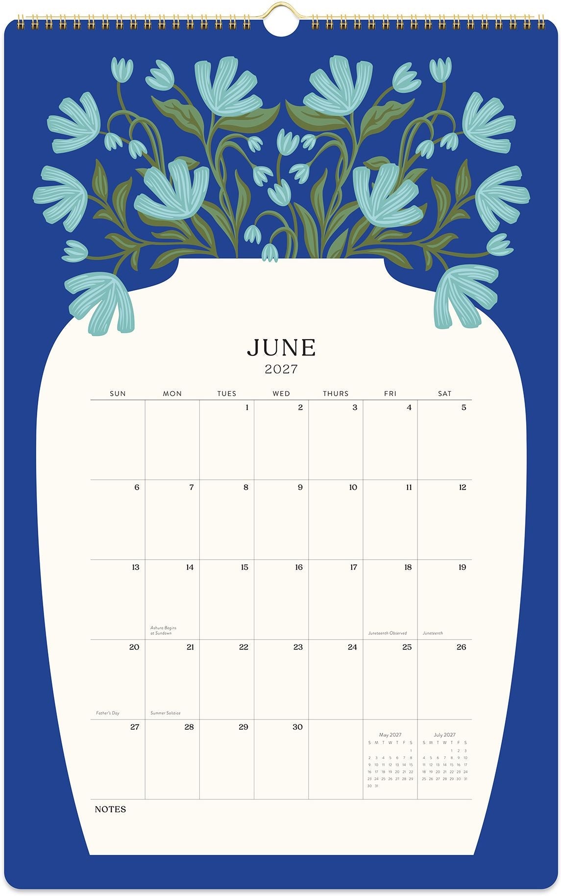 2026-2027 Paper Source Modern Vases Tall Wall Calendar