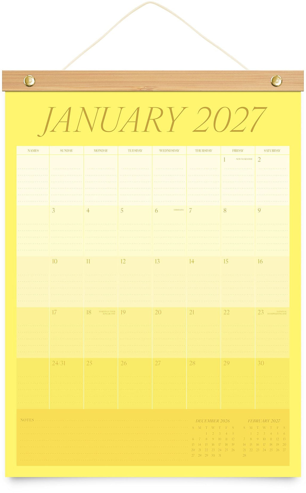 2026-2027 Paper Source Family Wall Calendar