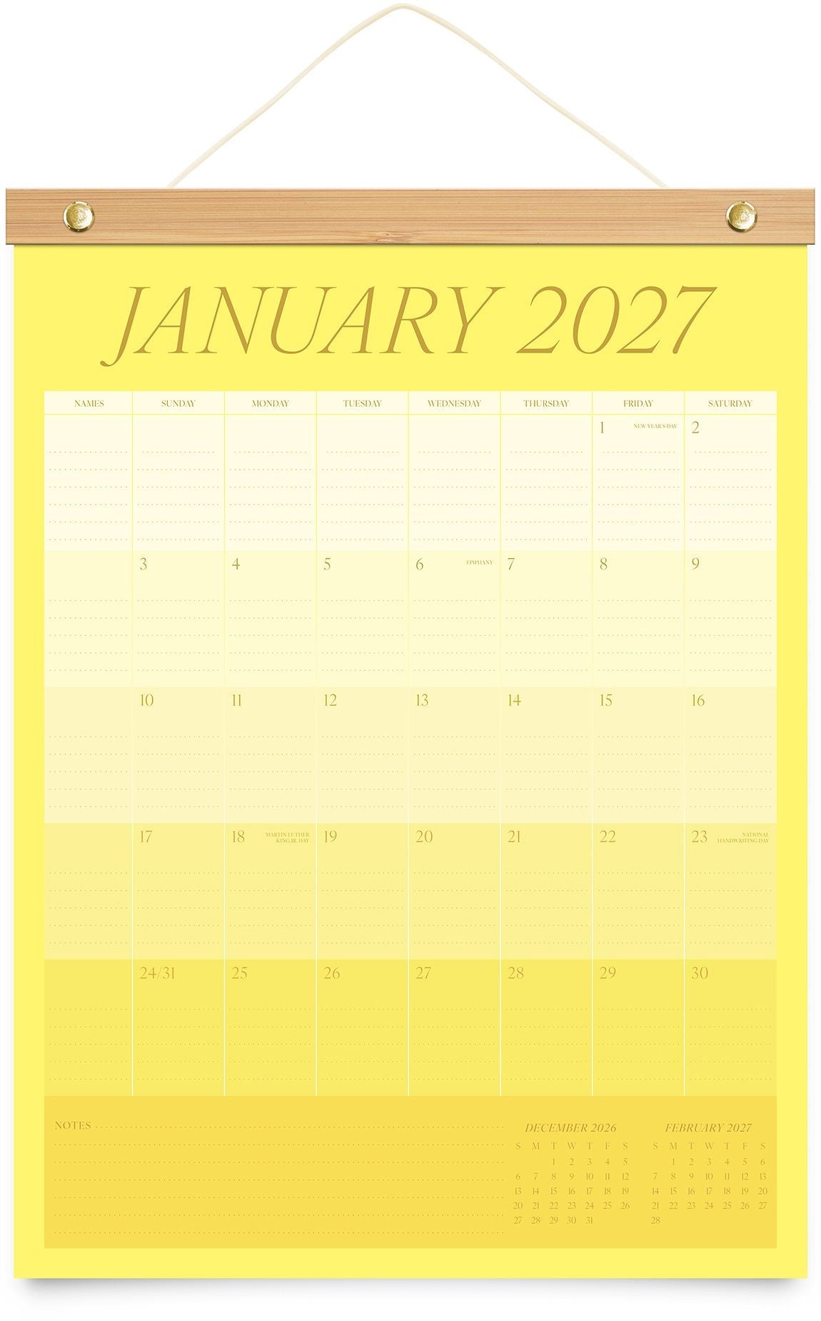 2026-2027 Paper Source Family Wall Calendar