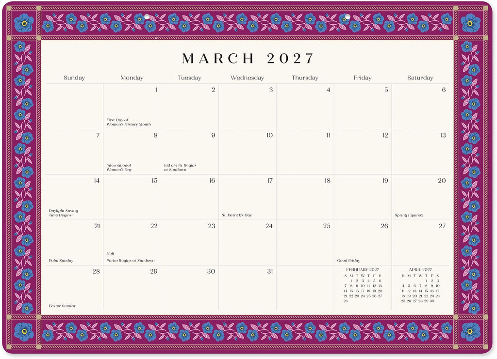 2026-2027 Paper Source Tapestries Decorative 17-Month Desk Blotter