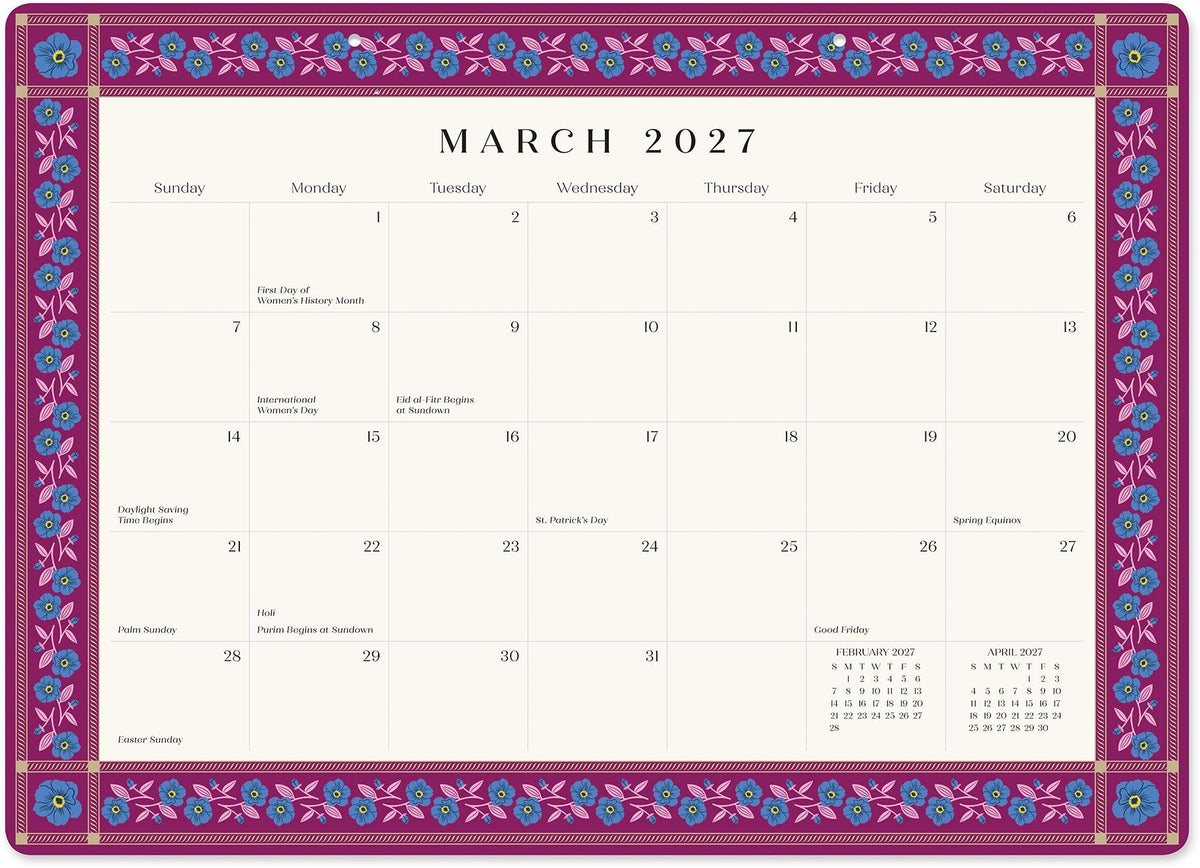 2026-2027 Paper Source Tapestries Decorative 17-Month Desk Blotter