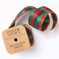 Wired Ribbon Red/Green/Gold Check 2.5" 10 YD