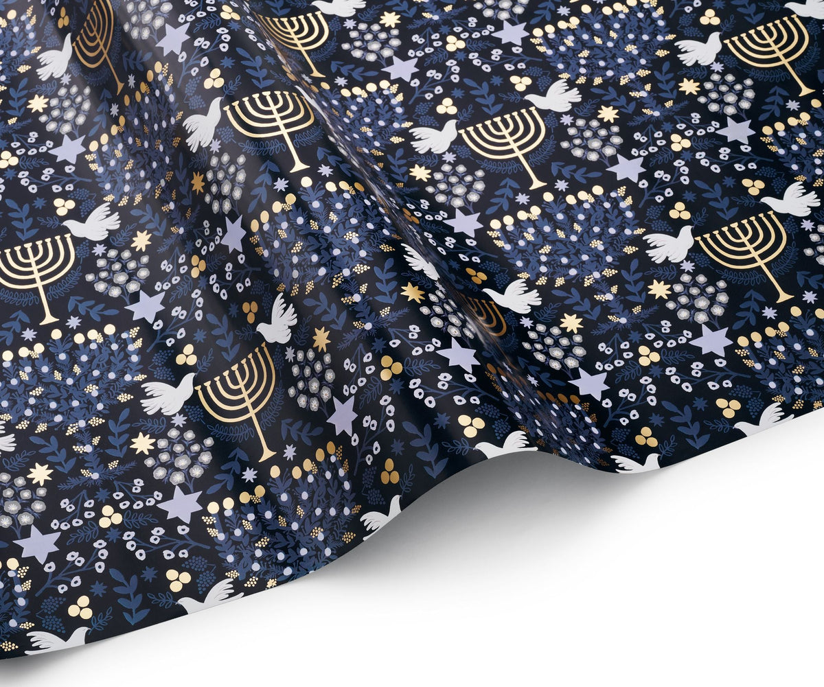 Rifle Paper Co. Hanukkah Floral Wrapping Paper