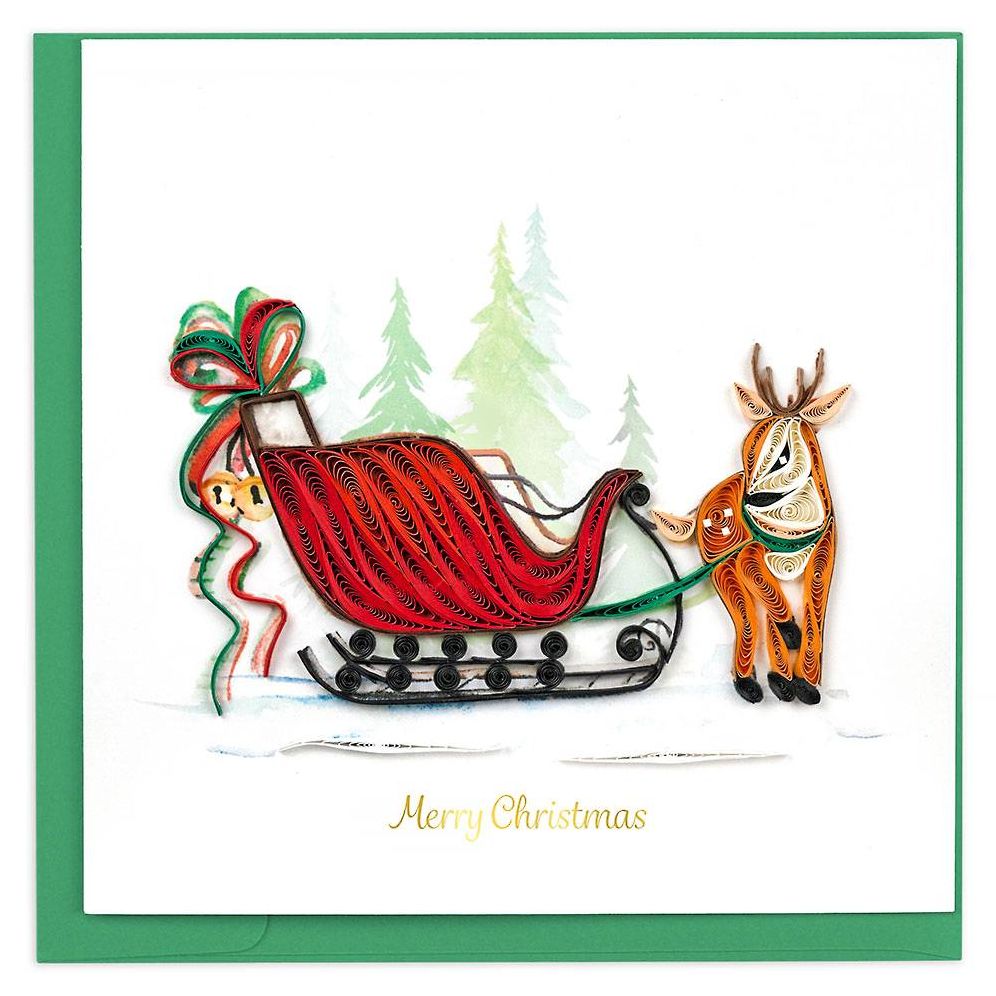Quilling Sleigh Ride Holiday Card