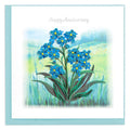 Quilled Happy Anniversary Forget-me-not Greeting Card