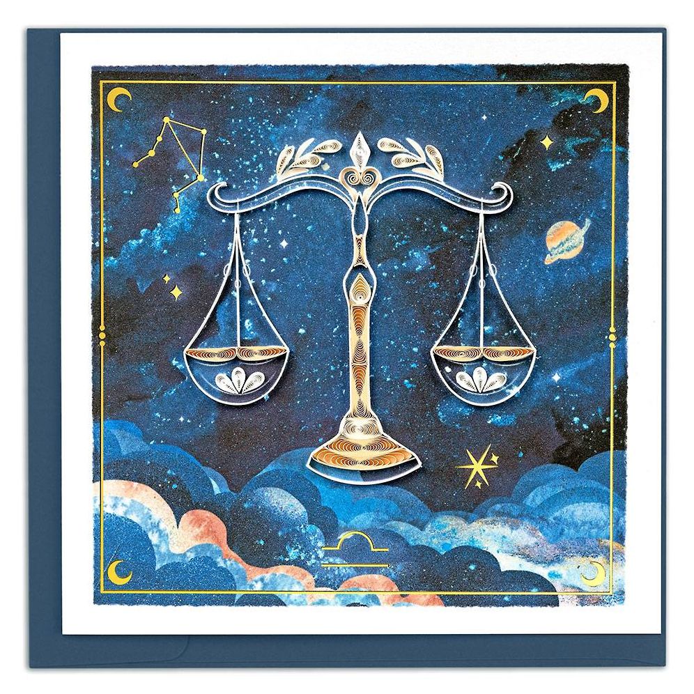 Quilled Zodiac Collection - Libra Greeting Card