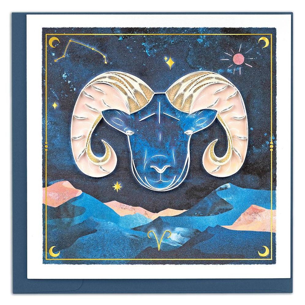 Quilled Zodiac Collection - Aries Greeting Card