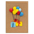 Gifts and Balloons Husk & Heart Birthday Card