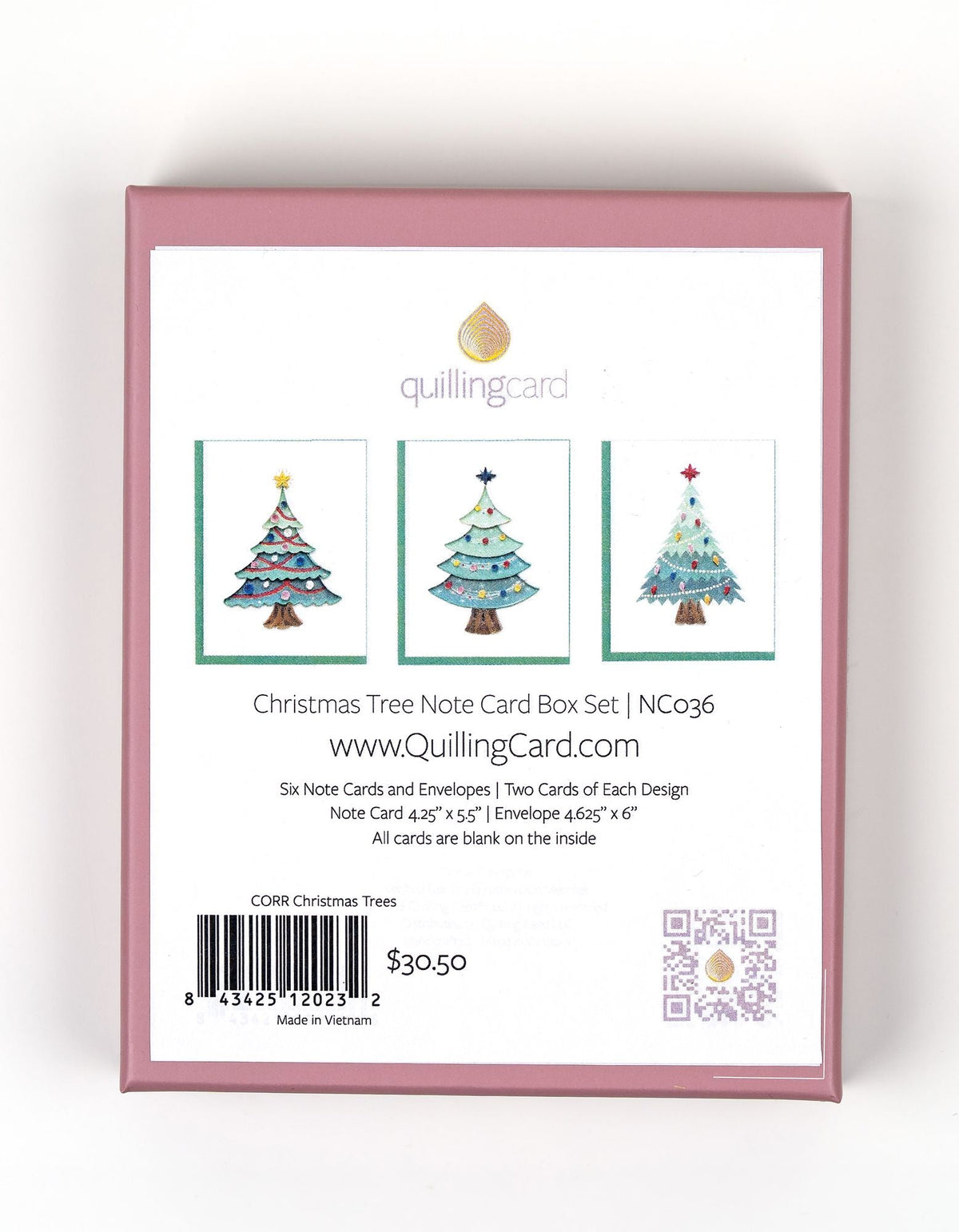 Quilling Christmas Tree Assorted Boxed Set of 6