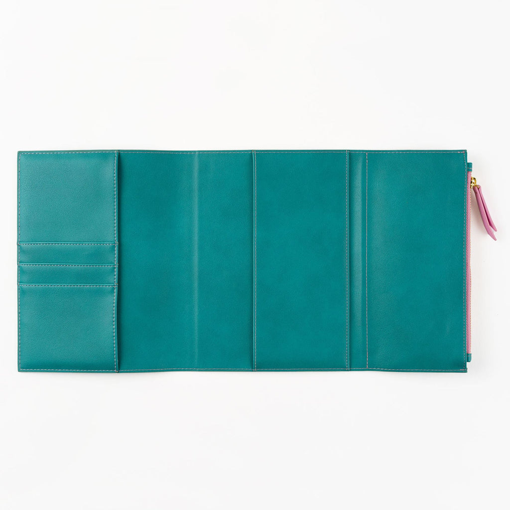 Paper Source A5 Journal Cover Clutch - Green/Pink