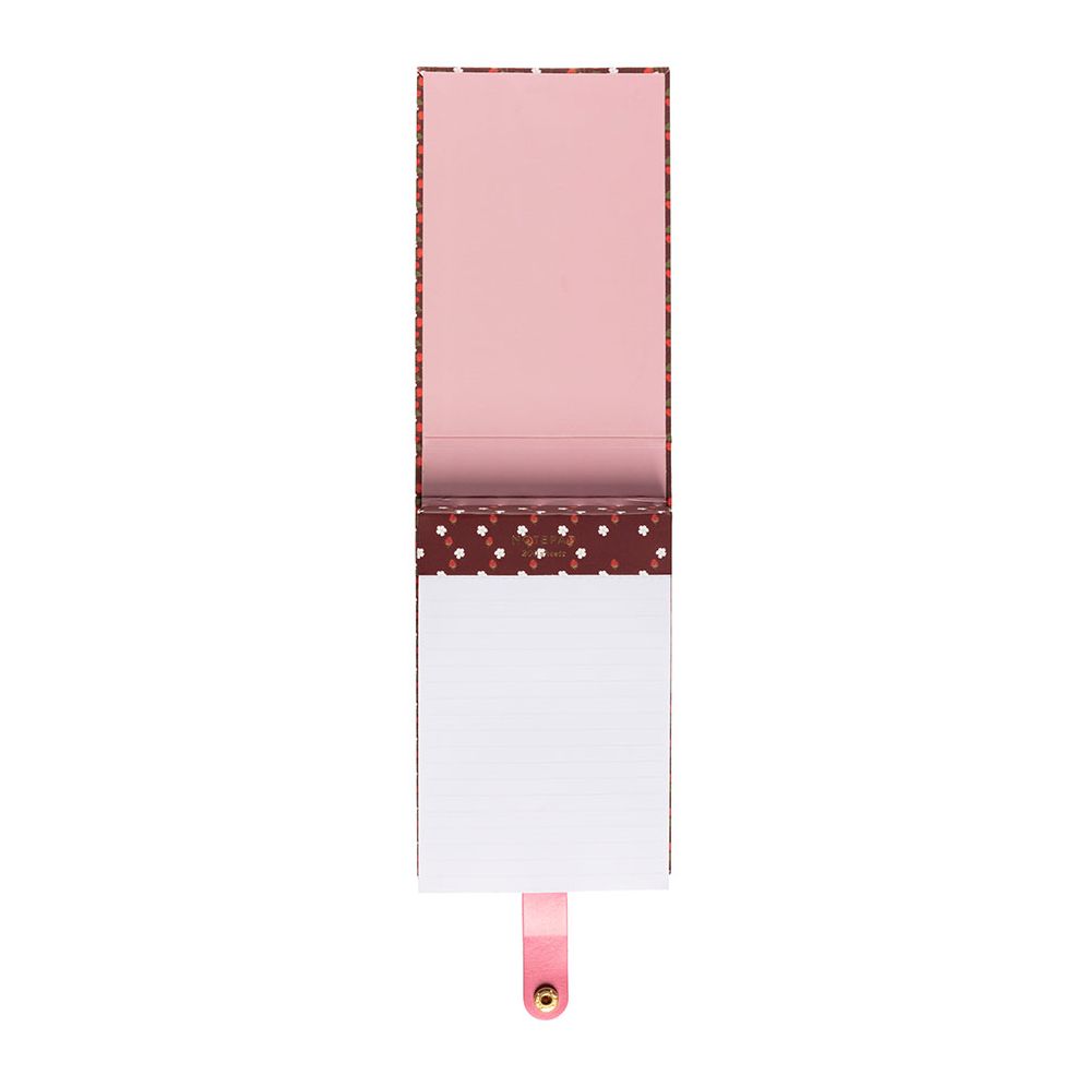 Strawberry Fields Book Cloth Notepad w Snap Closure - Exclusive