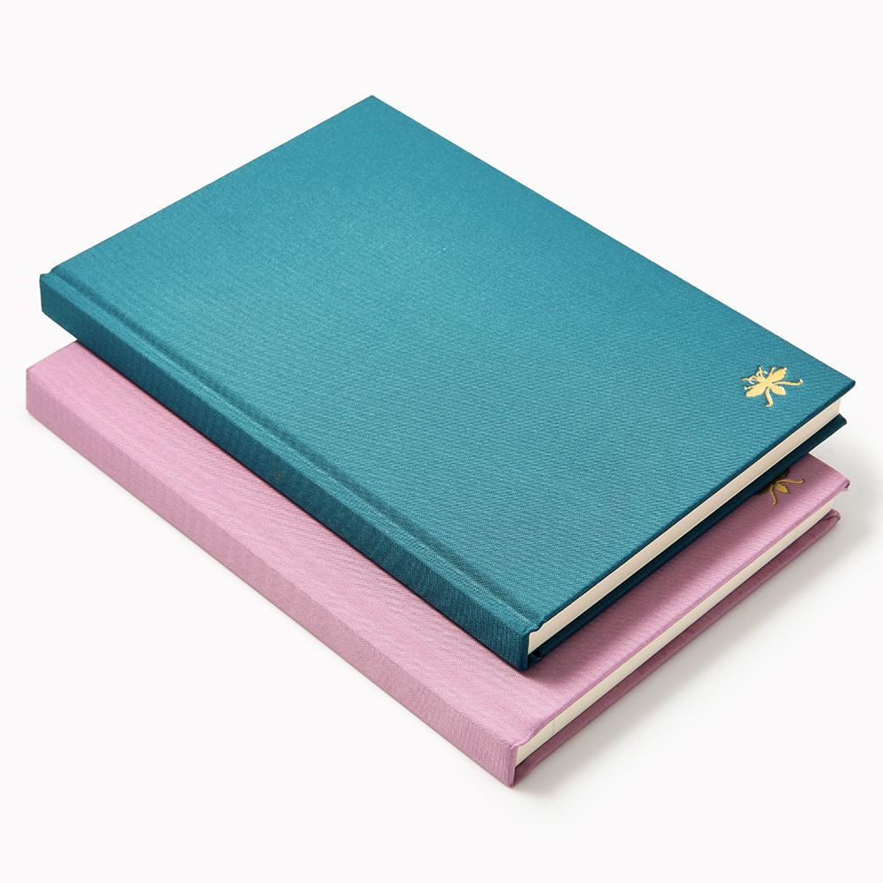 Teal Bookcloth Paper Wasp Med Lined Journal